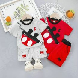 2023 Kleding Sets Nieuwe Zomer Babykleertjes Pak Kinderen Mode Jongens Meisjes Cartoon T-shirt Shorts 2 stks/set Peuter Casual kleding Kinderen Trainingspakken