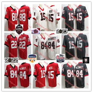 Carson Beck Ladd McConkey Georgia voetbalshirt Jalen Carter Javon Bullard vince dooley Peach Bowl Game Georgia Jerseys