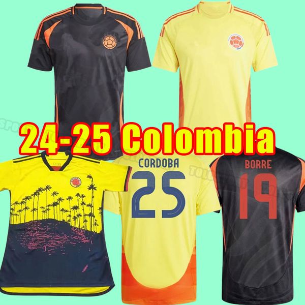 2024 Colombie Away Soccer Jerseys Player Version Falcao James Accueil Chemise de football CUADRADO Équipe nationale Hommes Camiseta de futbol Maillot Uniforme 2025 Formation