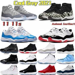 2023 Cool Grey 21 High 11 11s chaussures de basket-ball pour hommes entraîneurs de sport Animal Instinct pantone Jubilee Concord White Metallic Silver low UniversityJORDON JORDAB