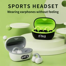 2023 Cool Tws sur l'oreille Sports Étui transparent Enc Écouteurs antibruit Écouteurs sans fil pour vêtements de sport Écouteurs Bluetooth à clipser sans fil Haute puissance
