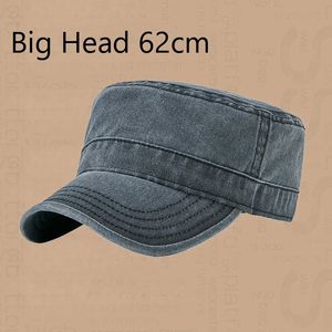 2023 Katoen Grote Hoofd Militaire Hoeden Man Retro Platte Hoed Mannelijke Vrouwelijke Herfst Outdoor Reizen Sport Cap 5659cm 5962cm 240229