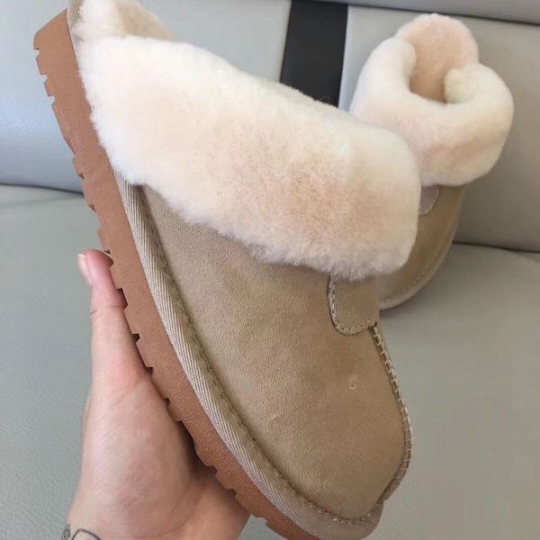 2023 Zapatillas de algodón Australia Botas de nieve australianas Zapatos para mujer Cálido Casual Pijamas de interior Ropa de fiesta antideslizante Arrastre Hombres Mujeres Piel completa