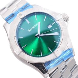 2023 Pareja Reloj Cara verde Movimiento de cuarzo Correa de acero Relojes de pulsera Azul Relojes para hombre 40 mm Damas 35 MM