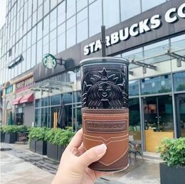 2023 Tasse Starbucks créative (boisson) Fleur de cerisier rose Grande capacité Double verre avec tasse à café Tasse à café