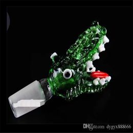 2023 Crocodile Bubble Head Pipe en verre en gros, raccords de tuyau pour fumer