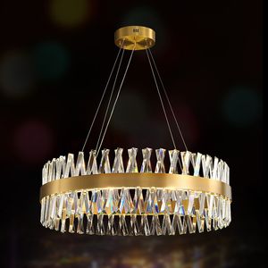 2023 Kristallen Led Kroonluchter Dimbaar Goud voor Eetkamer Woonkamer Middentafel Keuken Hanglampen Home Decor Luxe Armaturen