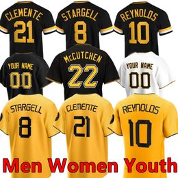 2023 Custom 22 Mccutchen 21 Roberto Clemente Jerseys 32 Henry Davis Starling Marte Francisco Cervelli Kent Tekue Chris Archer Gregory