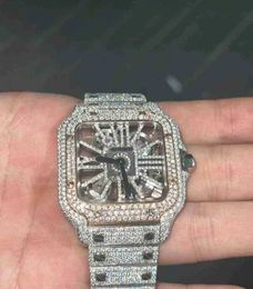 2023 Montre Digner personnalisée de luxe Iced Out Fashion Montre mécanique VVS1 Moissanit e Diamond shipUFTG gratuit