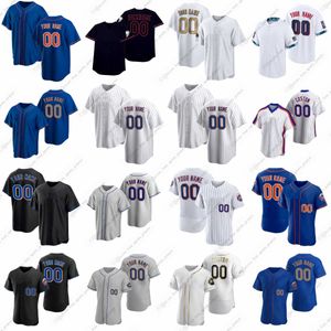 Maillots de baseball Lindor personnalisés 2023 Piazza Alonso Strawberry Verlander Seaver Hernandez Brigham Hunter Lucchesi Megill Ottavino Peterson Raley Robertson