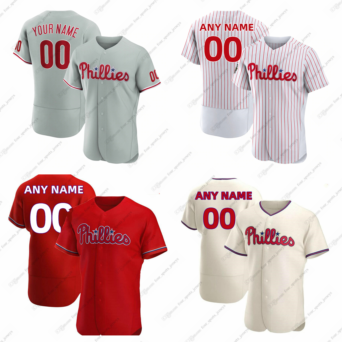 Maillots de baseball Phillies personnalisés 2023 Yunior Marte Nick Nelson Aaron Nola Luis Ortiz Michael Plassmeyer Cristopher Sanchez Gregory Soto Matt Strahm