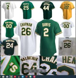 2023 Custom S-4xl 28 Matt Olson Jersey Fans deportivos Jugador Versión 26 Chapman 9 Reggie Jackson 24 Rickey Henderson 50 Mike Fiers 2 Khris Davis Camisetas de béisbol