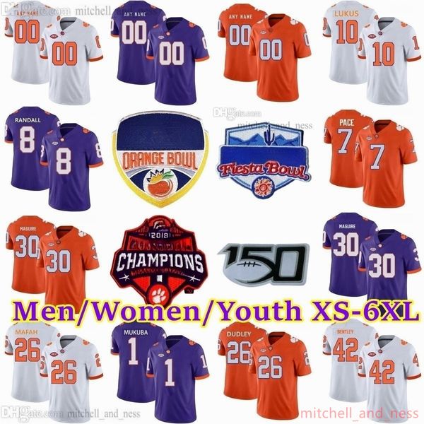 Maillot de football personnalisé S-6XL NCAA Clemson Tigers 2023 Covil Jr. Bentley Maguire Greene Leigh Pride Jr. Lawson Allen Oliver Lukus Williams Randall Klubnik Shipley Pace