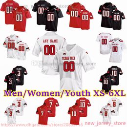 2023 Custom S-6XL NCAA Texas Tech TTU Football Jersey 2 Behren Morton 19 Tyree Wilson 12 Tyler Shough 17 Colin Schooler 73 Dawson Deaton 13 Erik Ezukanma Hombres Mujeres Jóvenes