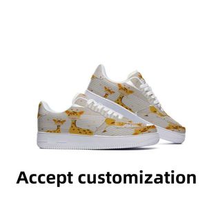 2023 Aangepaste schoenen 1 Acceptatie Customization UV-afdrukproces Heren Damesmaat 38-45 EUR Witte sport sneakers Trainers