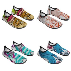 Zapatos personalizados para hombre y mujer, zapatillas de agua personalizadas, multicolor, blanco, negro, marrón, zapatillas transpirables, promoción, 2023