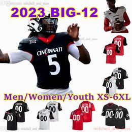 2023 Custom XS-6XL NCAA Cincinnati Bearcats voetbalshirt 5 Emory Jones 1 Ahmad Sauce 21 Corey Kiner 8 Xzavier Henderson 3 Deshawn Pace 12 Justin Harris Lichtenberg