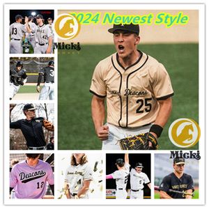Maillot de baseball CWS Wake Forest 2023 Eric Adler Lucas Costello Kyle Joye Jake Reinisch Zach Sehgal Will Andrews Maillots personnalisés cousus Wake Forest Demon Deacons