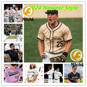 2023 CWS Wake Forest Baseball Jersey Reed Mascolo Crawford Wade Derek Crum Jacob Grzebinski Pirmin Brechbuhl Wake Forest Demon Deacons Maillots cousus sur mesure