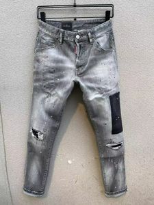 2023 D107 COOLGUY bleu HOMME JEANS tissu micro-élastique caractéristiques haute qualité lavage fermeture éclair broderie décoration petite étiquette en cuir