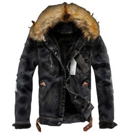 2023 chaqueta de mezclilla modelos de pareja para hombres coreanos otoño e invierno más terciopelo grueso tamaño grande MY135 240311