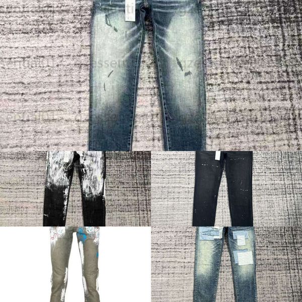 2023 Pantalons en denim Hommes Designer Jean Hommes Pantalons noirs Haut de gamme Qualité Design droit Rétro Streetwear Pantalon de survêtement décontracté Designers Purple Jeans a1