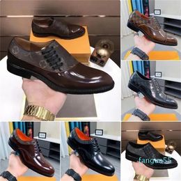 2023-Derby Chaussures Designer Mocassins Hommes En Cuir Robe Chaussure Mode Pilote Parti Noir Laofer Dressshoes Taille 38-45