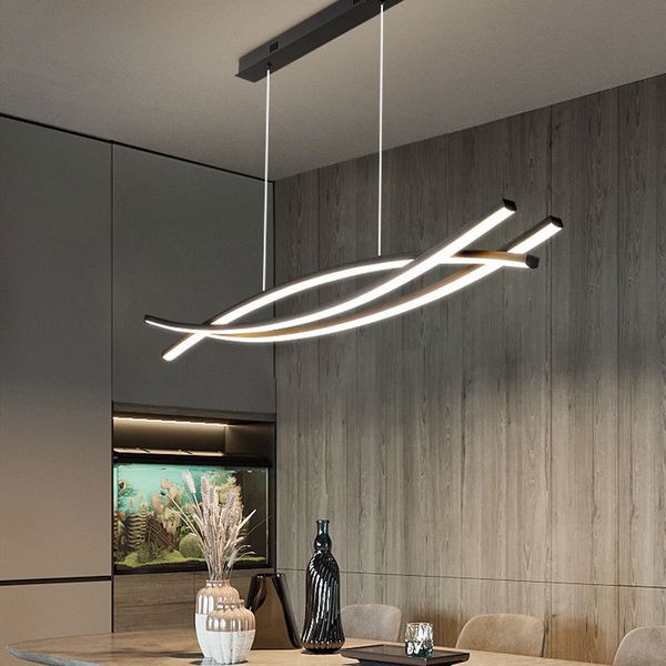Plafonnier LED suspendu en aluminium, design 2023, luminaire décoratif de plafond, idéal pour une Table à manger, une île, une cuisine ou une maison, sortie d'usine