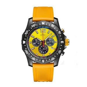 1884 Diseño Correa de caucho Relojes de carreras F1 para hombre Esfera amarilla Japón VK Movimiento de cuarzo Crológrafo Reloj masculino Diseñador Hombre Deportes Fitness Reloj de pulsera