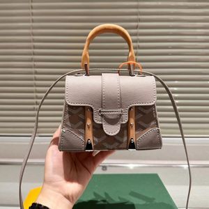 2023 Mini Saigons Schoudertassen Designer Tas Handtas Crossbody Tas Mode Dame Portemonnee Houten Handvat Print Letters Leer 5A