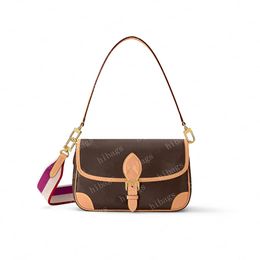 2024 Designer Baguette Bag Women Pocchette-tassen Crossbody Tassen Bruine Bloem moet tassen 46049 45985 46386 met Dust Bag #LDI-01