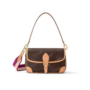 Bolso baguette de diseñador 2023, bolsos pocchette para mujer, bolsos cruzados, flor marrón, bolso 46049 45985 46386 con bolsa para el polvo # LDI-01