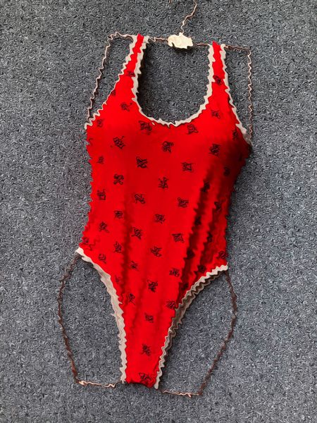 2023 Trajes de baño de diseñador Mujer Clásico Impresión de letras Trajes de baño de una pieza Encantador Bikini Playa Damas Traje de baño Moda Traje de baño XS-XXL 1 ZC16
