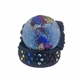 2023 Ceintures de créateurs BB Ceinture Simon pour Owen Hommes Femmes Mode Crâne Brillant KOR Diamant Ceinture Or Gros Strass Multicolore 487