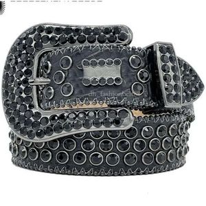 2023 Cinturones de diseñador Bb Belt Simon para Owen Hombres Mujeres Moda Cráneo brillante KOR Cinturón de diamantes Oro BIG Rhinestones Multicolor 20 estilos Smooth Big Buckle Real