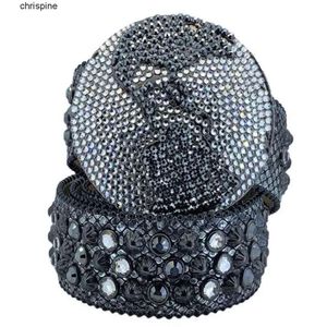 2023 Ceintures de créateurs Bb Simon pour Owen Hommes Femmes Mode Crâne Brillant KOR Diamant Ceinture Or GRANDS Strass Multicolore