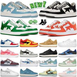 2023 Designer Casual schoenen Laag voor mannen Sneakers Patent Leather Black Witblauw Camouflage Skateboarden Jogging Sports Star Trainers