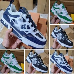 2023 Designer Casual Schoenen Mannen Sneakers Rubber Platform Trainers Echt Leer Sneaker Multicolor Lace-up Skate Schoenen Mode Loopschoen maat 38-44 Y1