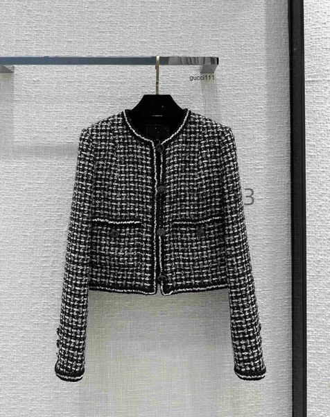 2023 Vêtements de créateurs pour femmes vintage à manches longues blazer en tweed couche de finition ensemble de robe de piste à manches pour femmes