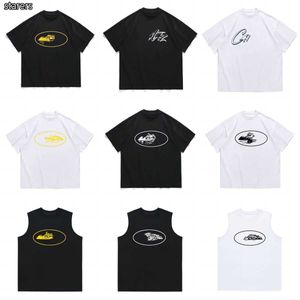 2023 Designer Corteizs t-shirt American Street Hip Hop Letter Print T-shirt met korte mouwen Herenmodemerk Zomer Losse ronde hals Halve mouw Alcatraz-vest S8