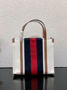 2023 Bolsas de bolsas de lona de algodón de diseño de diseñador Bolsos de hombro de cuero largo removible Bolsos de hombro de letras Totos de rayas web Bolsos de mango de mango superior