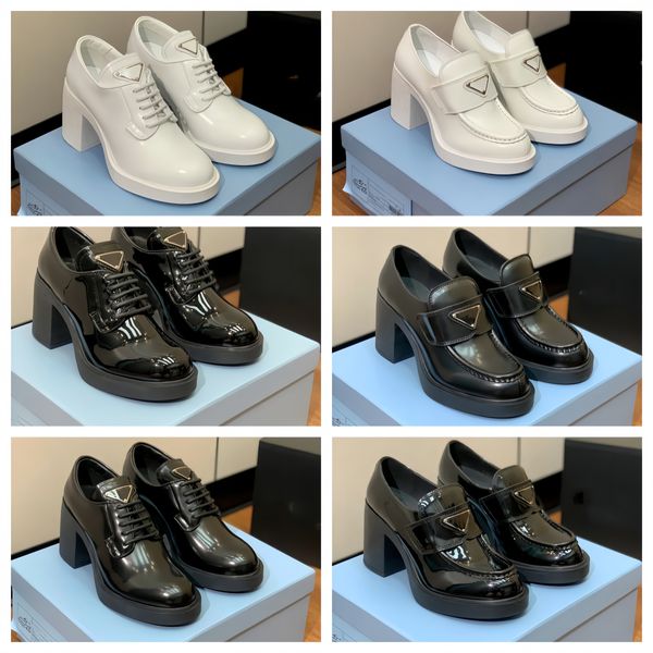 2023 zapatos de vestir de diseño zapatos para mujeres triángulo de un solo panel de paneles de cuero negro zapatos de cuero negro zapatos deportivos zapatos deportivos clásicos zapatos deportivos mate