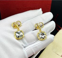 2023 Designer oorbel brief v Logo stud earing luxe vrouwen mode Hoop Jewelry Metal V Earring Goed leuk