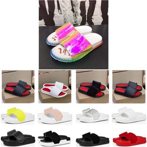 2023 Designer Fashion Slippers Slide S Triple Black White Blue Summer Mens Dames Flat Flop Flops Beach Room Hotel Platform Indoor Sandalen Kleine dame schoenen Maat 38-47