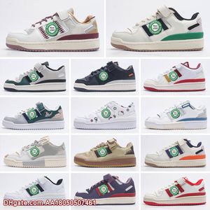 2023 Foro de diseñador 84 Zapatos casuales para mujer para hombre Bad Bunny Foro Hebilla Baja El primer café Regreso a la escuela Huevo de Pascua Blanco Royal Wheat Zapatillas de deporte de moda Tamaño grande