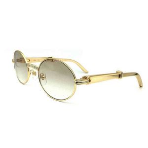 Gafas de diseñador 2023, modelo para hombre, marco óptico de acero inoxidable dorado para mujer, gafas de sol redondas para hombre, gafas de sol CTUY