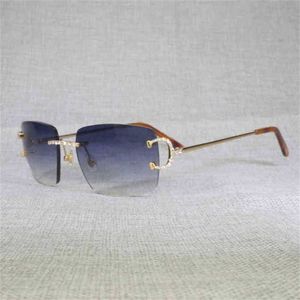 2023 Designer bril Model Stortregende draad Randloze ovale mannen Stone metalen frame vierkante tinten voor vrouwen zomerclub oculos bril bp8m zonnebril