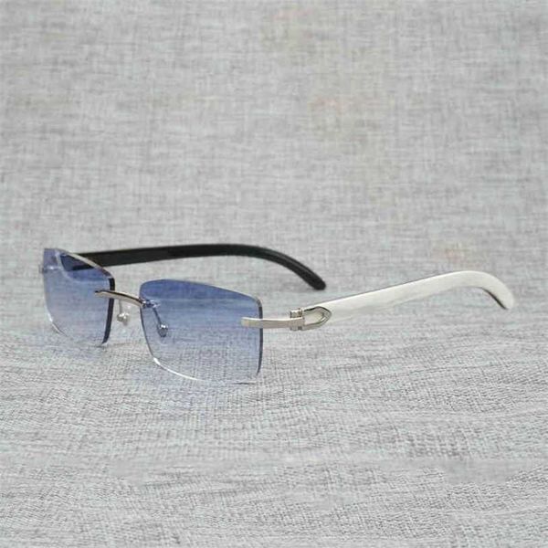 2023 Designer Lunettes New Vintage Corne De Buffle Lunettes De Soleil Sans Monture Hommes Bois Naturel Carré En Métal Cadre Femmes En Bois Nuances culos Lunettes 012N