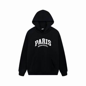 2023 Designer Hoodies voor Heren Dames Hoodie Warm Mode Sweatshirt Lange mouw Losse Hoody Paar Topkleding TERUG FLIP RONDE HOODIE OVERSIZED IN ZWART