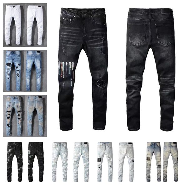 2023 Designer Jeans Vintage mode française Pierre droite hommes vélo trou jeans stretch jeans décontractés leggings hommes pantalons stretch 888